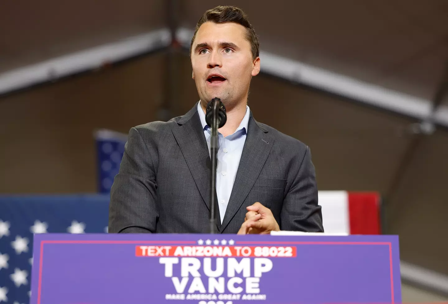 Trump made a comment about Kirk's stance on free speech which people think was 'savage' (Anna Moneymaker/Getty Images)