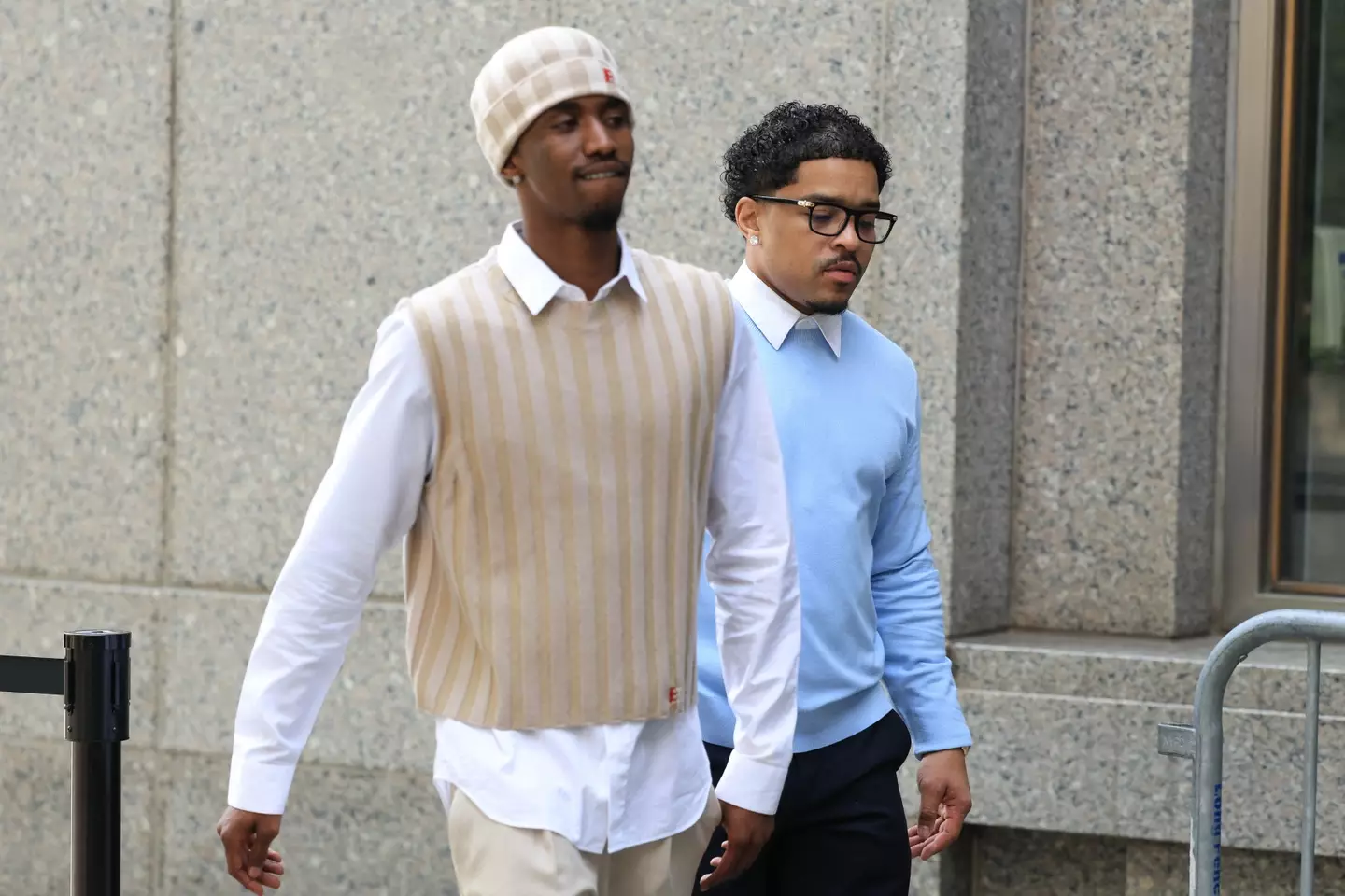 Christian 'King' Combs (left) and Justin Combs pictured arriving at court on 6 June (CHARLY TRIBALLEAU/AFP via Getty Images)