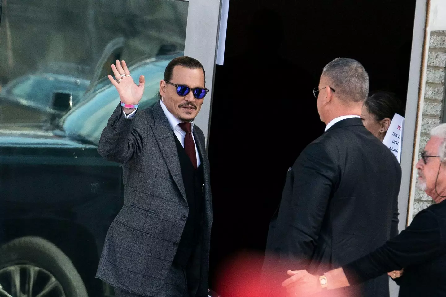 Johnny Depp outside the court in Fairfax, Virginia.