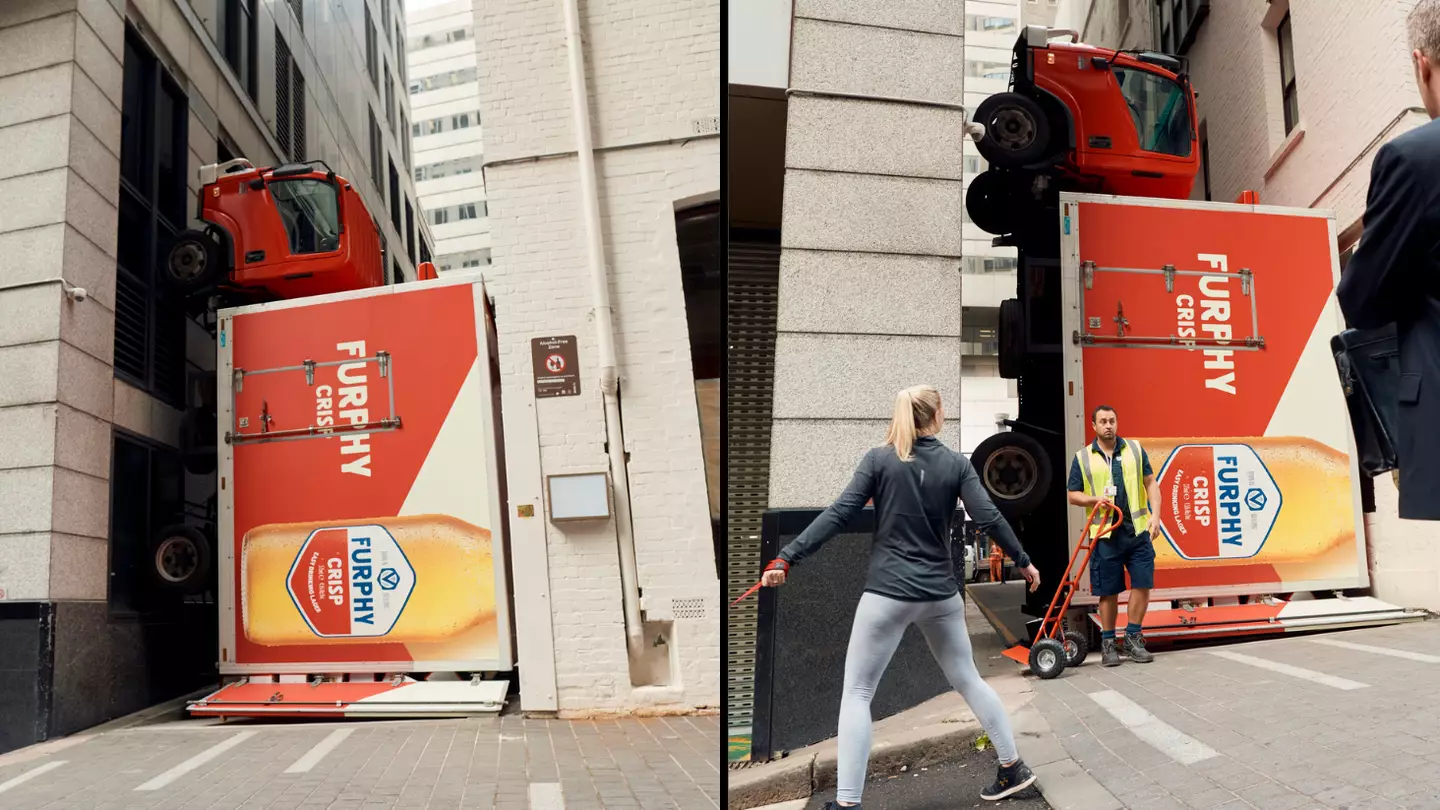 Beer Truck Gets Stuck In Sydney's CBD In Absolutely Unbelievable Scenes