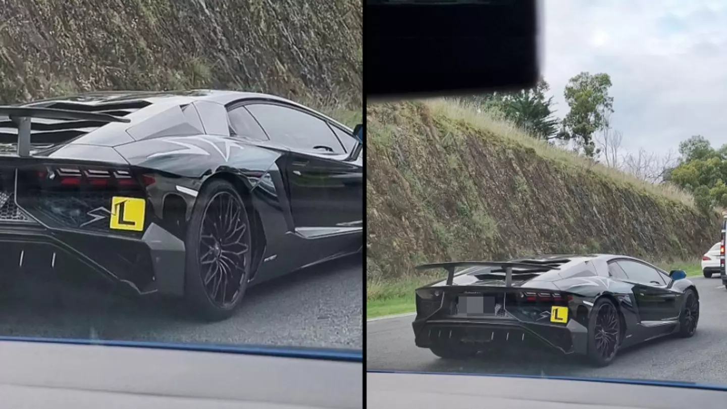 Learner driver spotted casually cruising around in Lamborghini Aventador