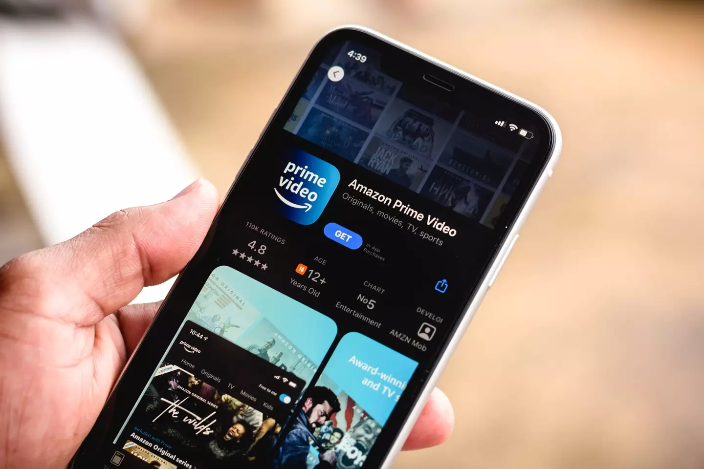 The Prime Video app.