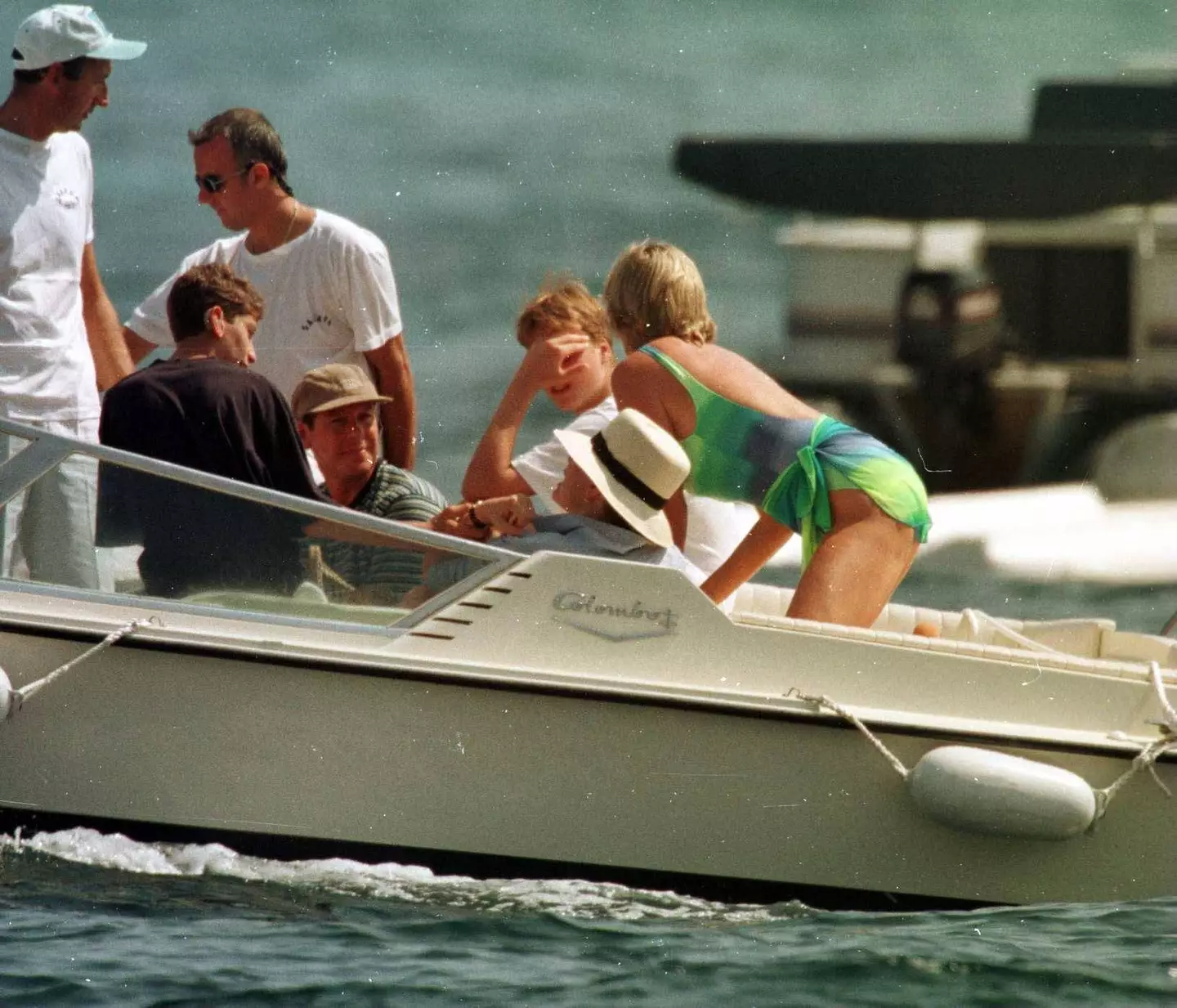 Diana holidayed in Saint Tropez with the Al-Fayed family and her sons William and Harry.