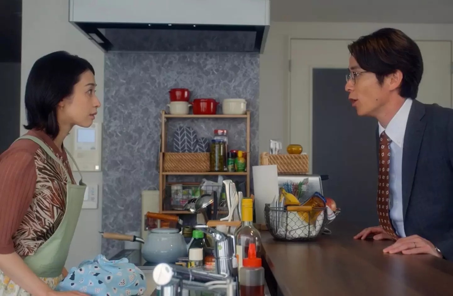 One storyline sees a husband beg his wife to have an affair with his colleague.