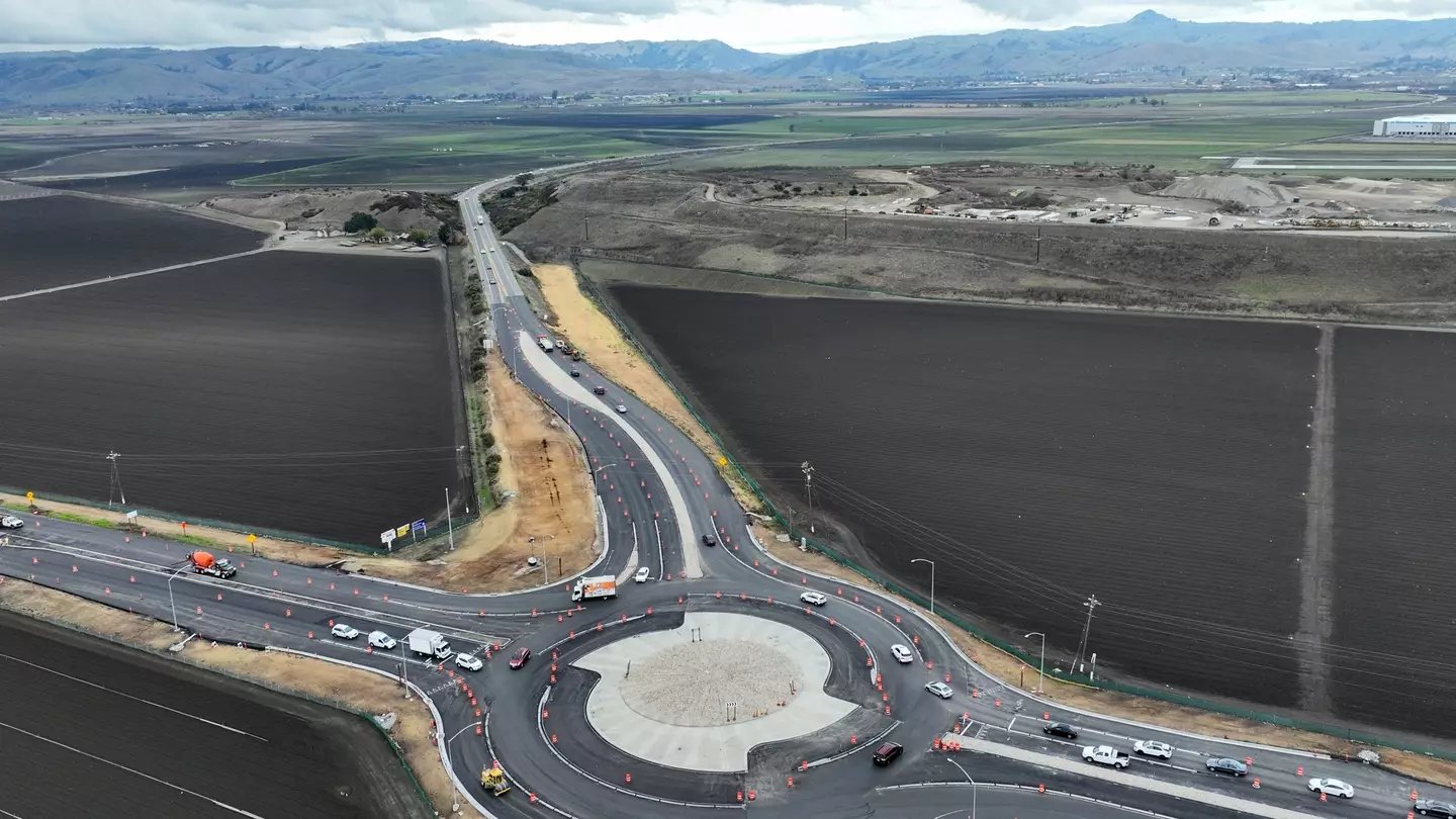 The turbo roundabout has replaced a notoriously dangerous intersection.