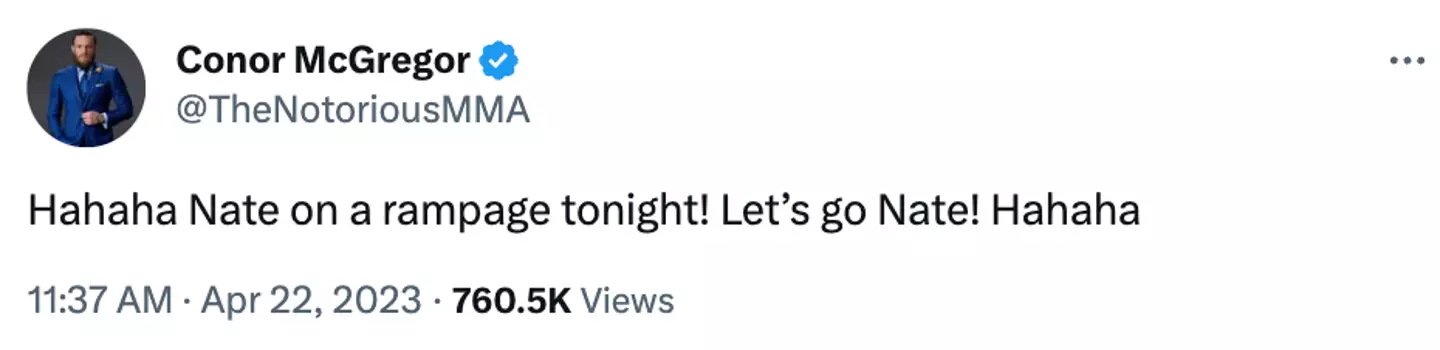 Former opponent Conor McGregor just had to weigh-in.