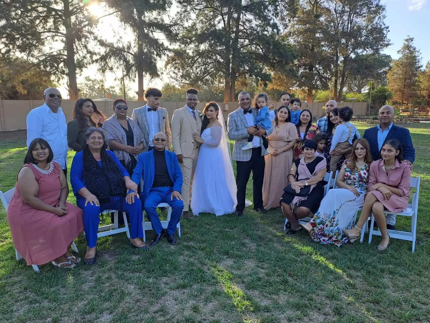 Miche was able to have both her 'dads' walk her down the aisle.