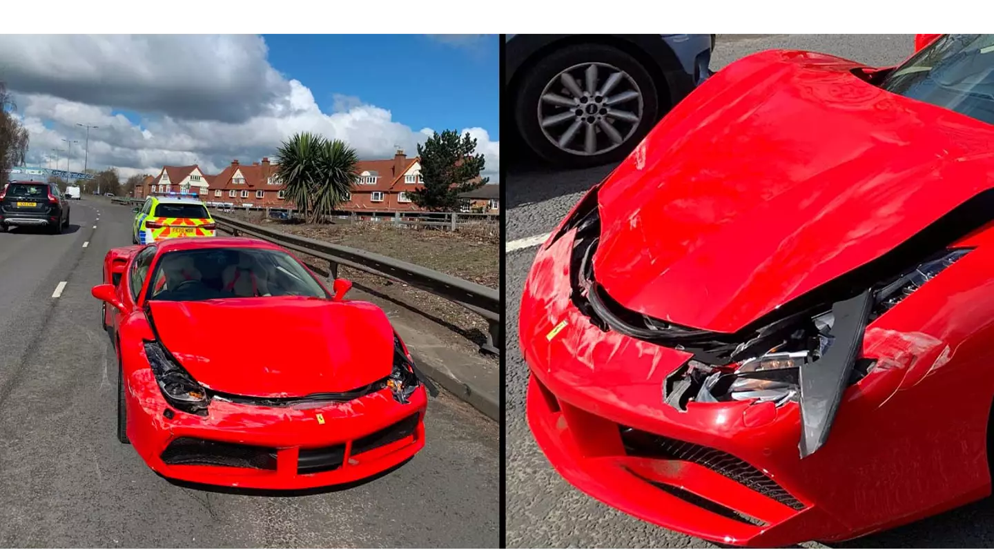 Man Who Treated Himself To Brand New Ferrari Crashes It Straight Away