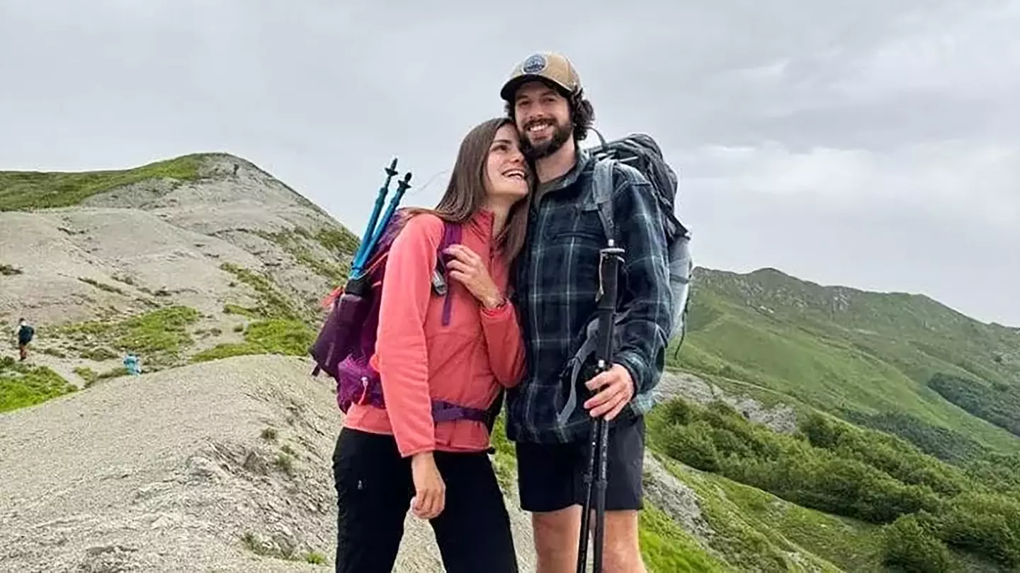 Valentina Fino, 31, went on a hike with her boyfriend, Andrea Pedata, 34. (Newsflash)