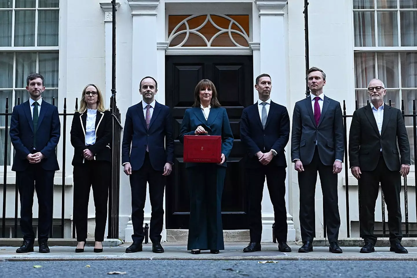 Chancellor Reeves posed with the 'budget box' in front of No.10 this morning (Leon Neal/Getty Images)