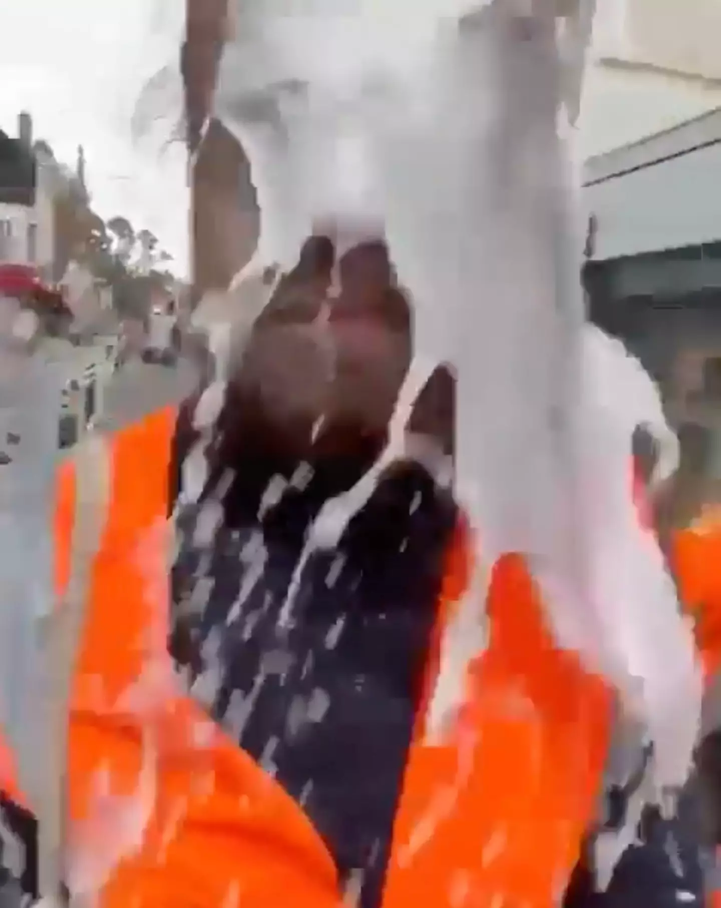 A group of Just Stop Oil protesters had milk thrown over them.