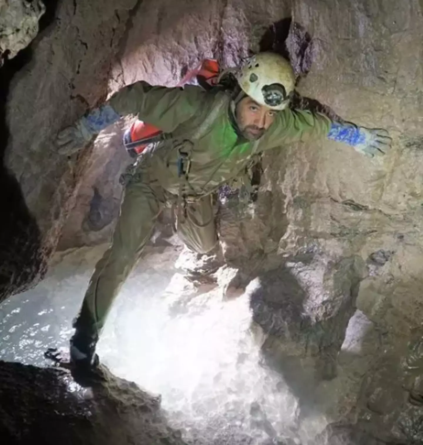 Eight cavers were stationed at the bottom of the cave.