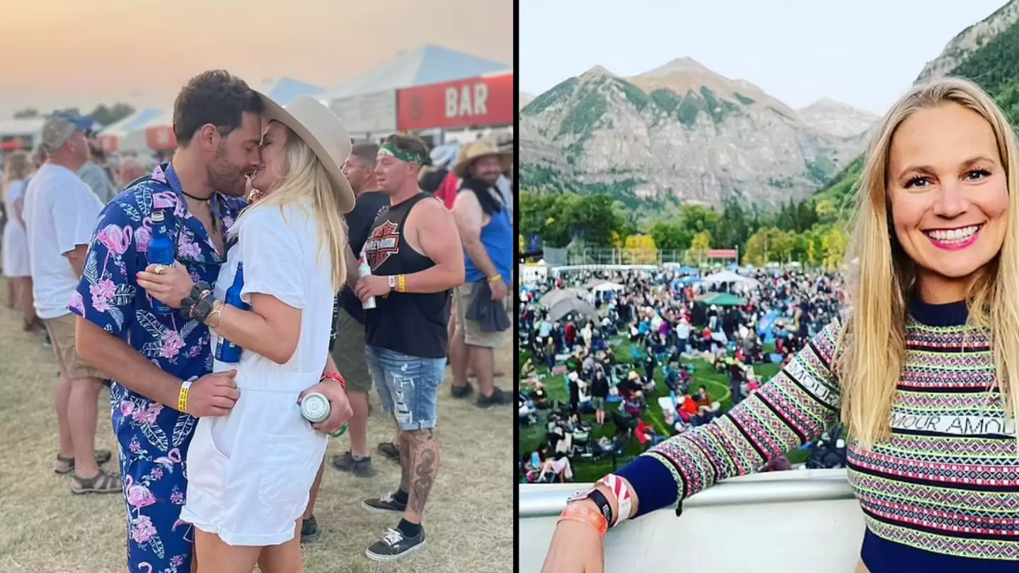 Random bloke tracked down after kissing woman at festival addresses future romance