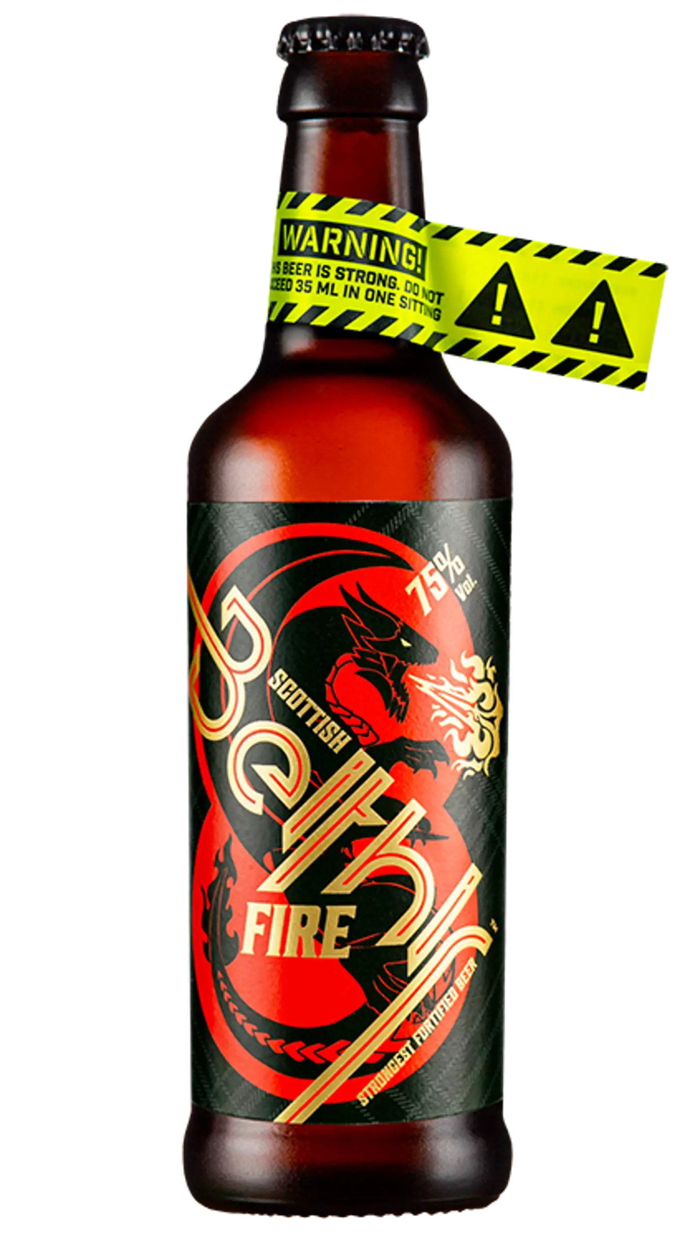 Boozers are warned not to drink more than 35ml of Scottish Beithir Fire in one sitting. (88 Brewery)