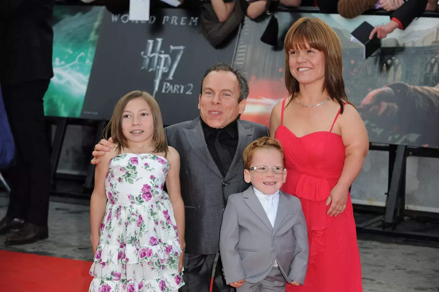 Warwick Davis and his family.