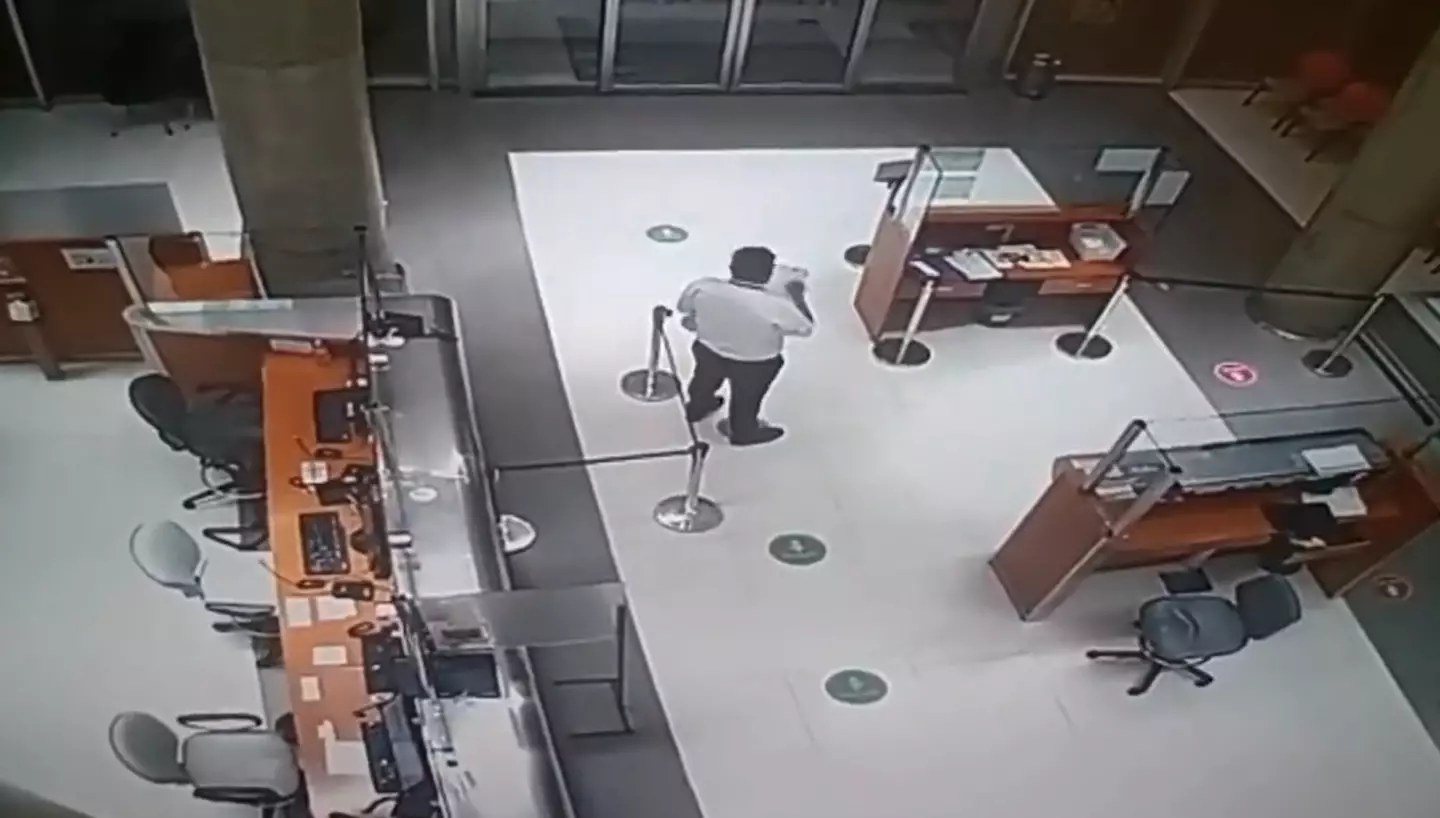 The doors to the hospital were broken.