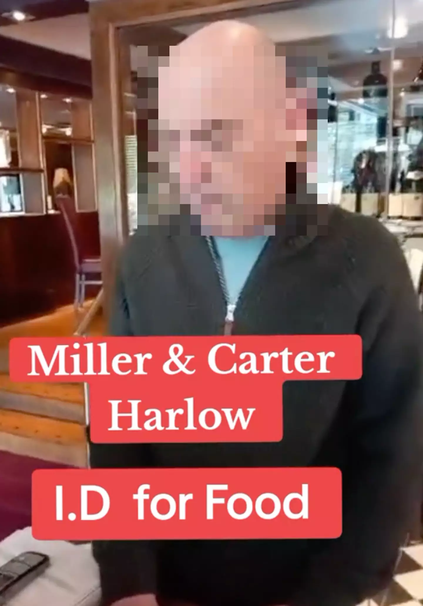 The manager asked for ID to eat at the restaurant. (TikTok)