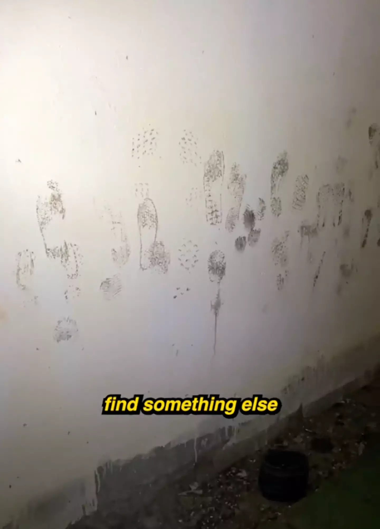 There were footprints on the walls, for some reason (TikTok/joshtheintern)