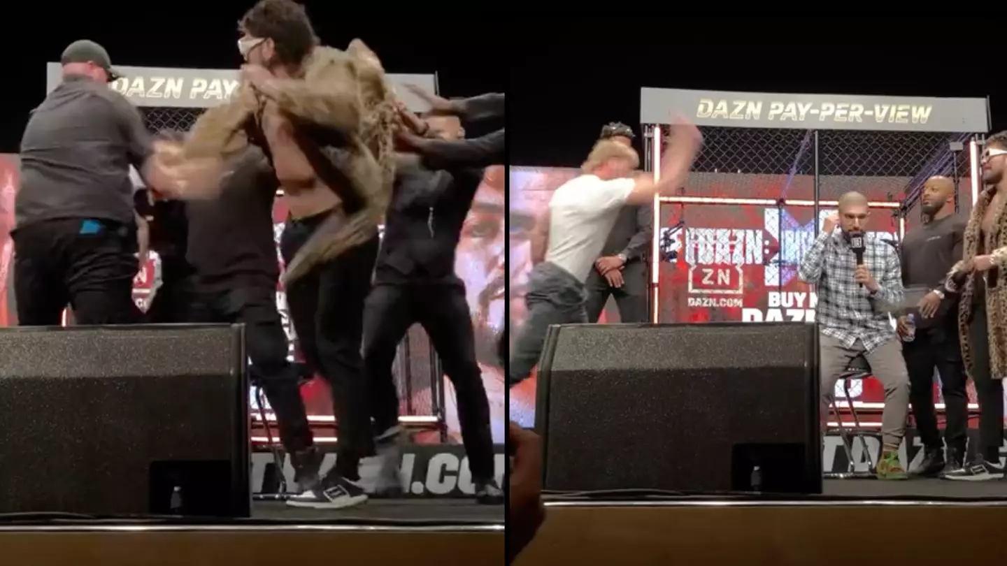 Dillon Danis throws punch at Logan Paul as fight breaks out at press conference