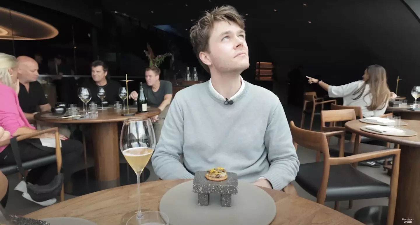 The food content creator ate at the most secluded restaurant in the world (YouTube/Harrison Webb)