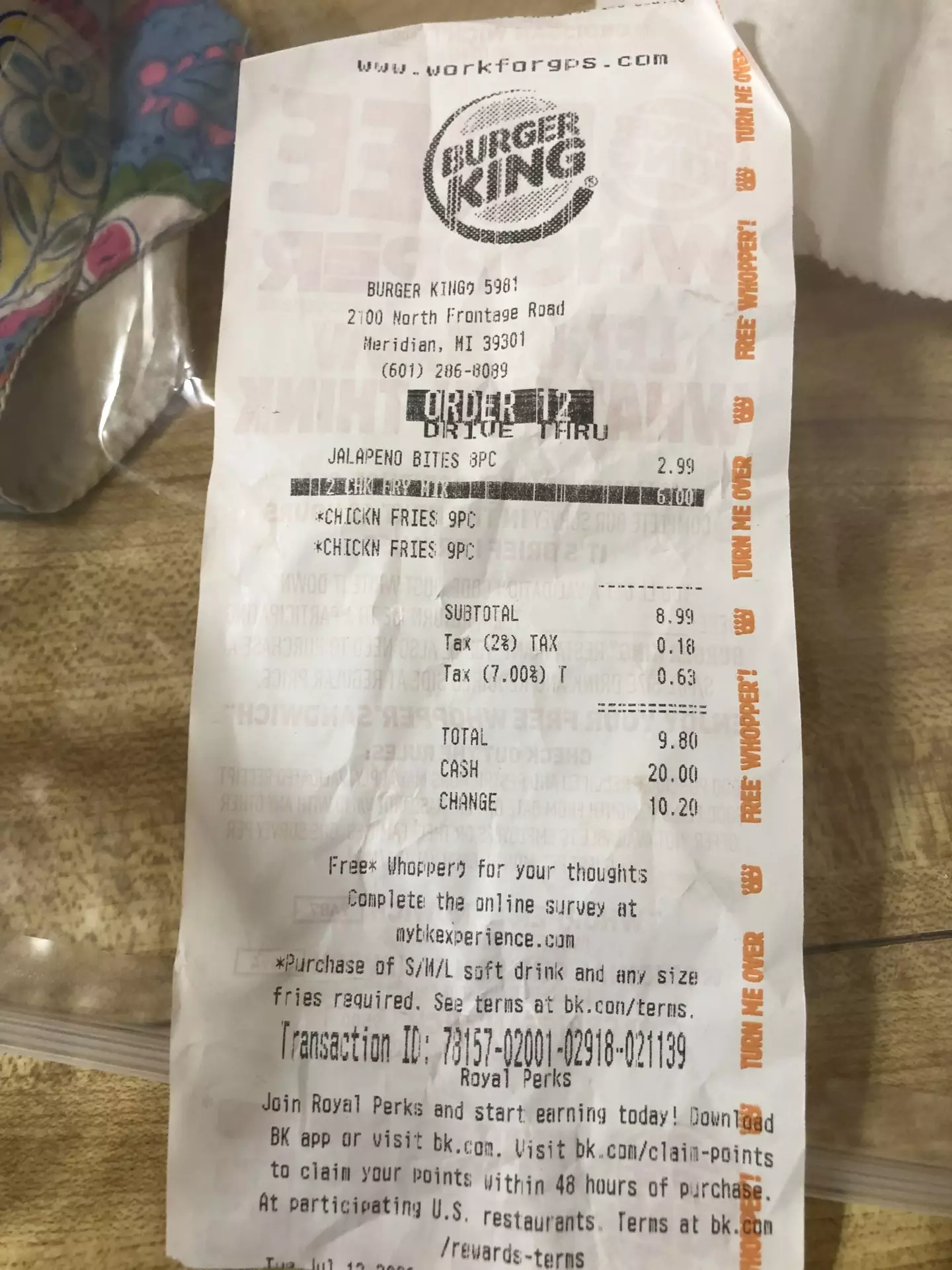 She kept the receipt as evidence.