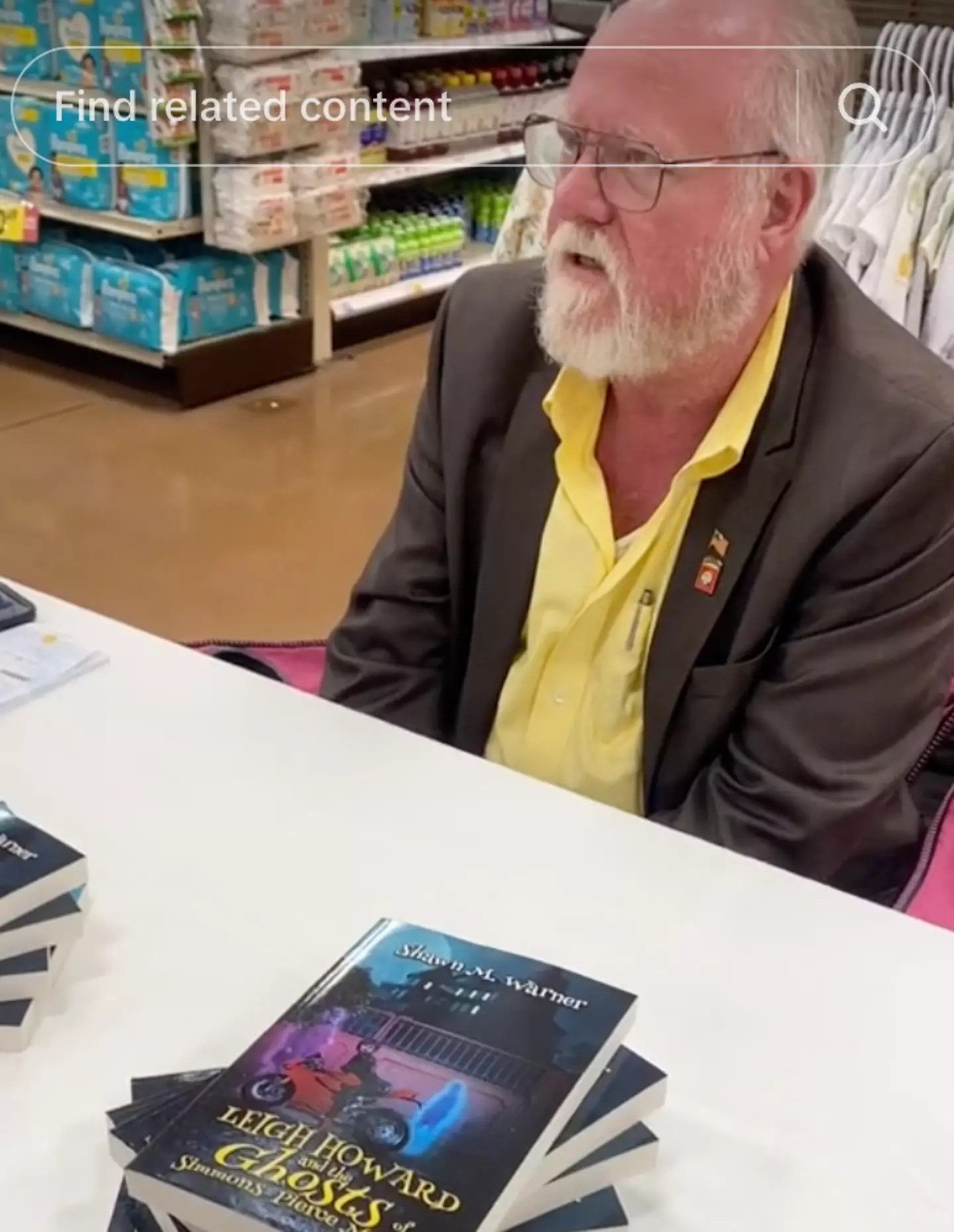 Shawn Warner was spotted sitting alone at his book signing.