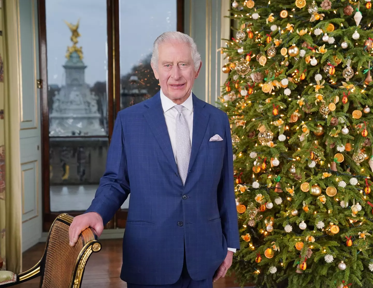 A picture of King Charles III taken on 7 December for his Christmas speech.