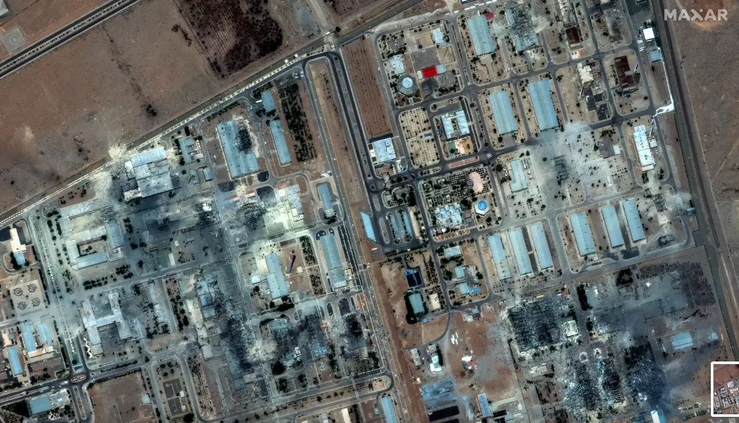 Isfahan looks completely destroyed following Trump's orders (Maxar Technologies)