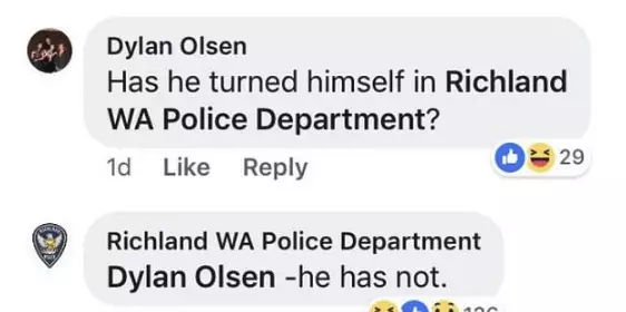 Ackers promised to turn himself in, but failed to arrive for several days (Richland Police Department)