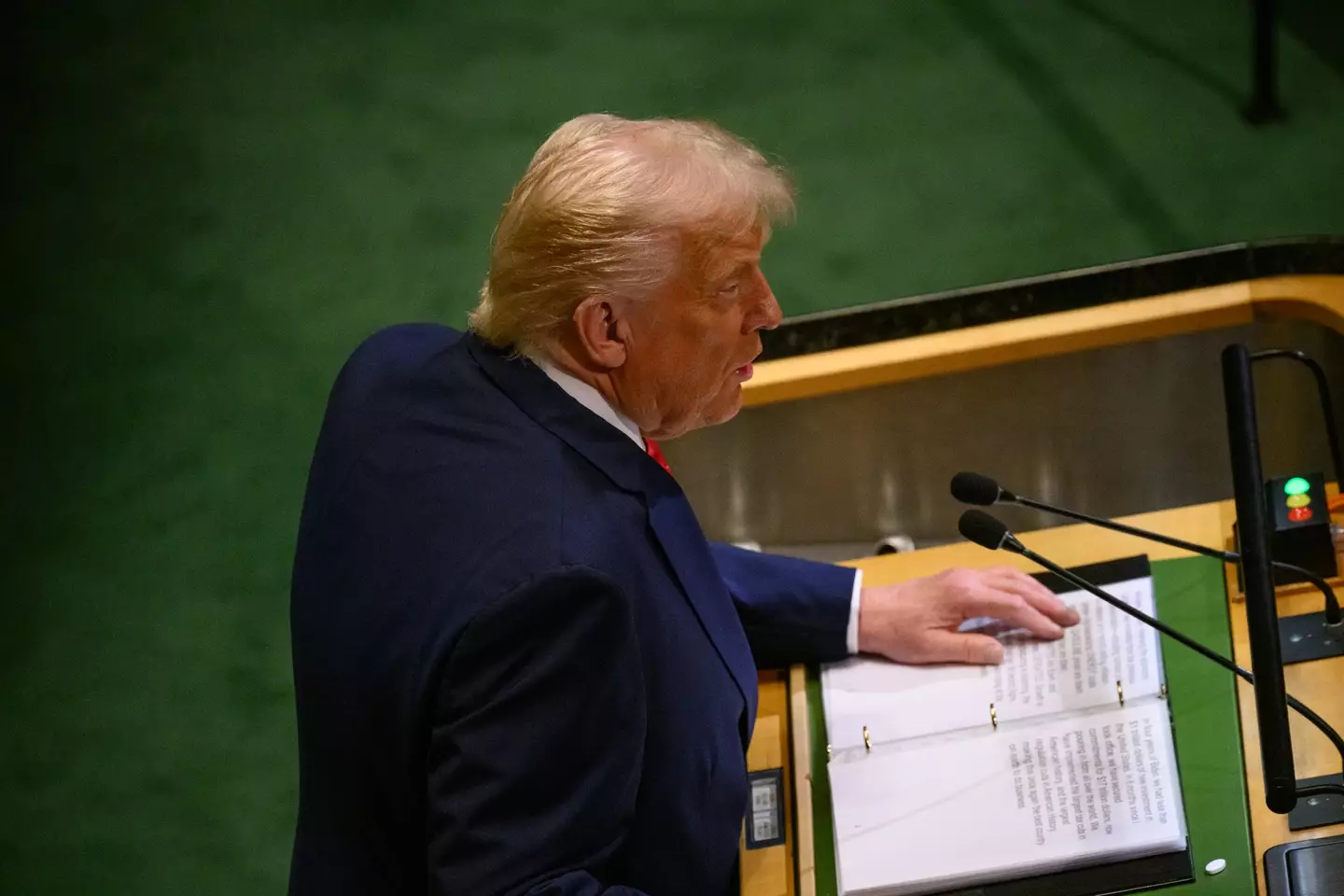 The President warned the person operating the teleprompter was in 'big trouble' (Alexi J. Rosenfeld/Getty Images)