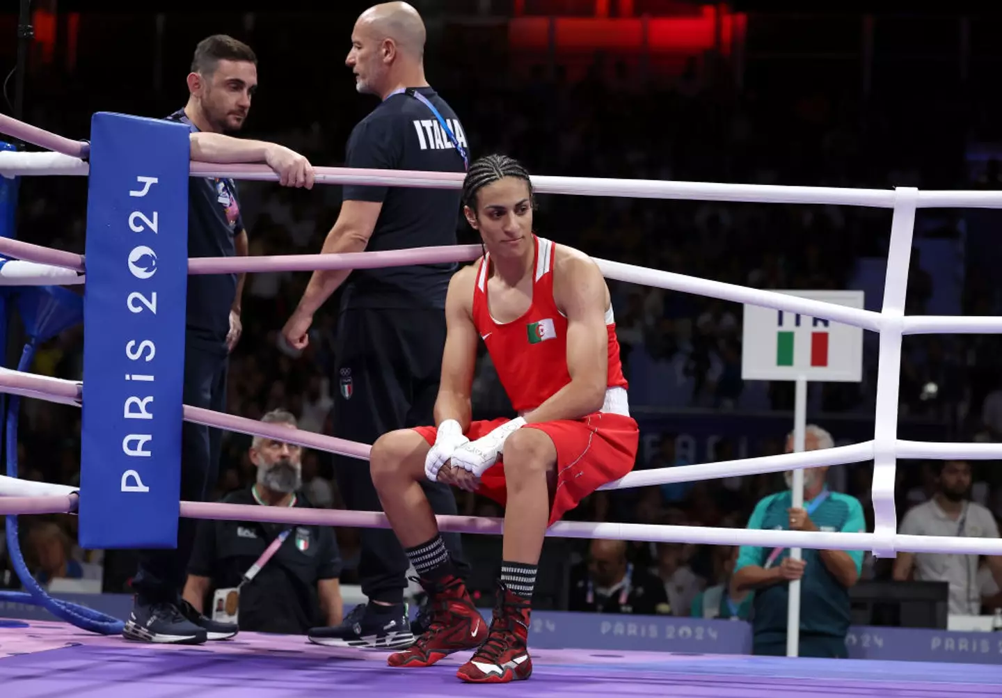 Imane Khelif at the Paris 2024 Olympics. (Richard Pelham/Getty Images)