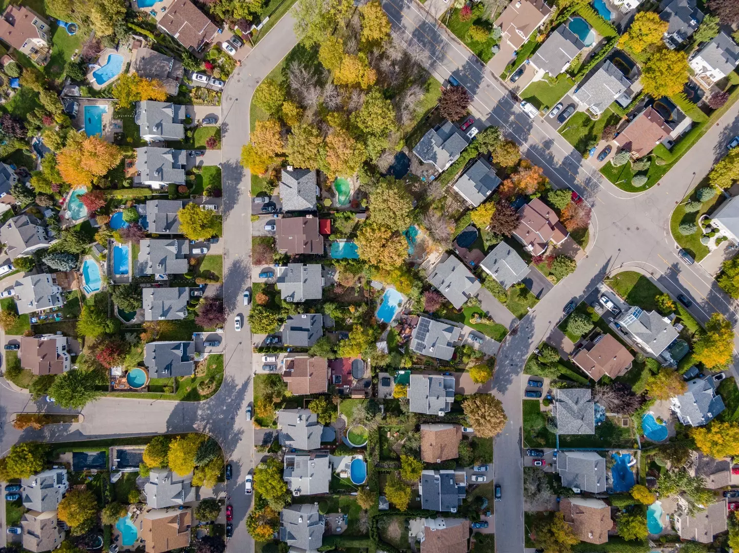 A residential neighbourhood in Montreal, Quebec, Canada.