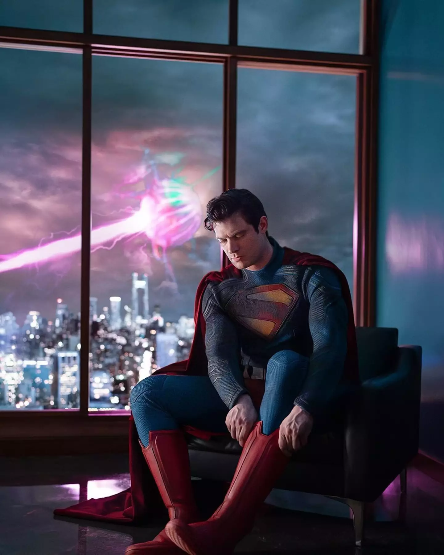 The first look at Corenswet as Superman in May of this year (Warner Brothers)