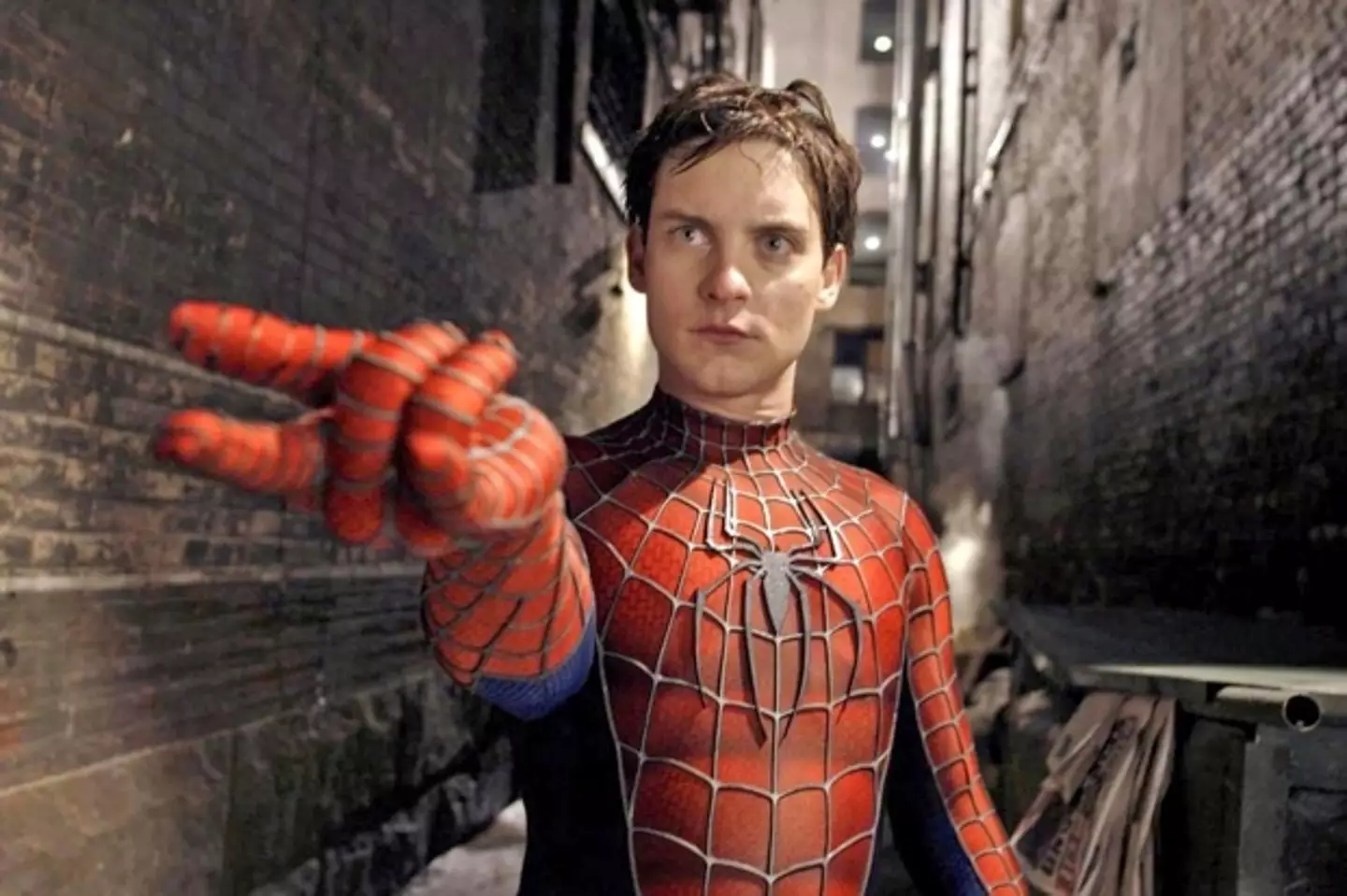 Tobey Maguire as Spider-Man.