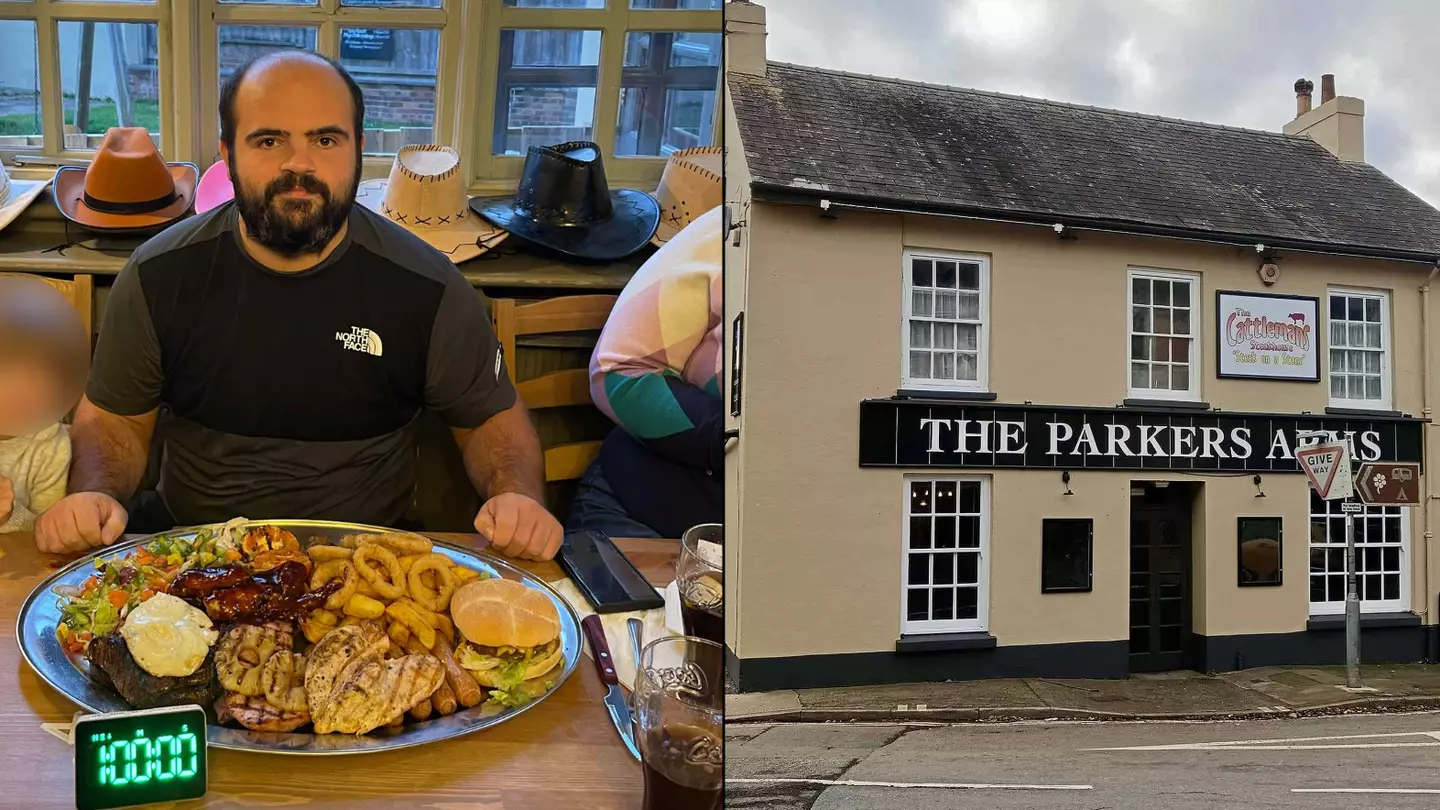 Steakhouse owner invites 'salad hating' bloke back for second attempt of 4,500 calorie mixed grill challenge