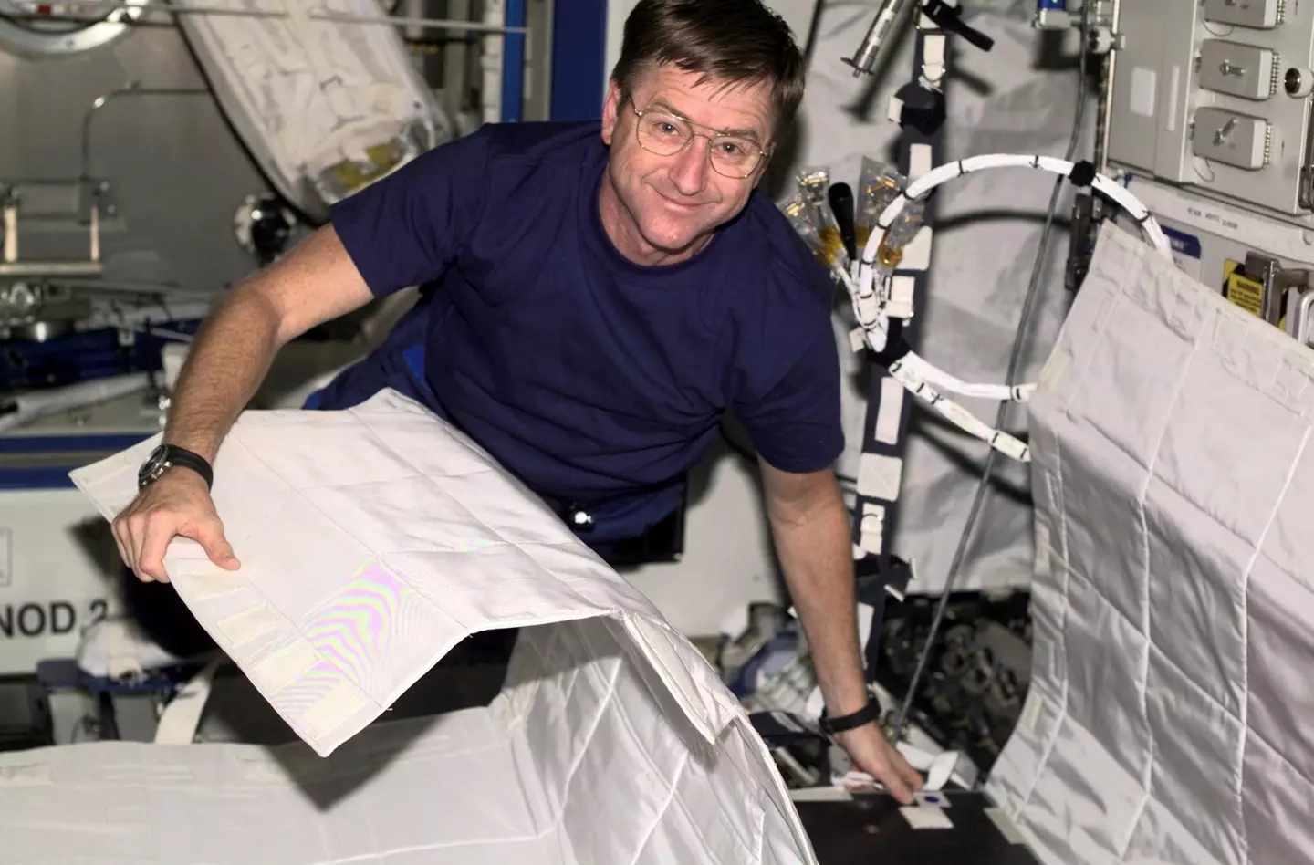 The International Space Station was still under construction as he was onboard (SWNS)