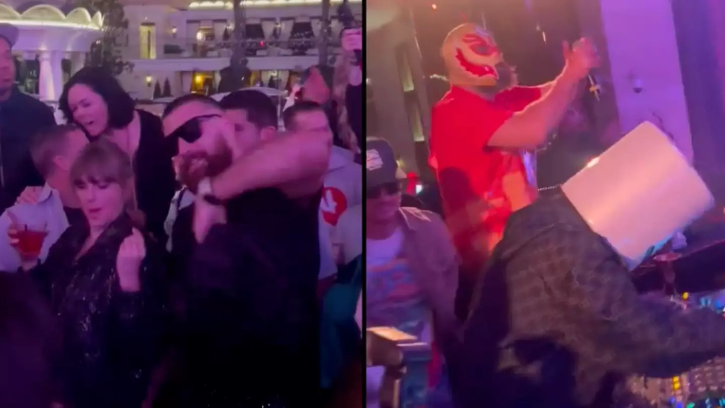 Travis Kelce’s brother Jason has everyone saying the same thing as bizarre Super Bowl after party footage goes viral