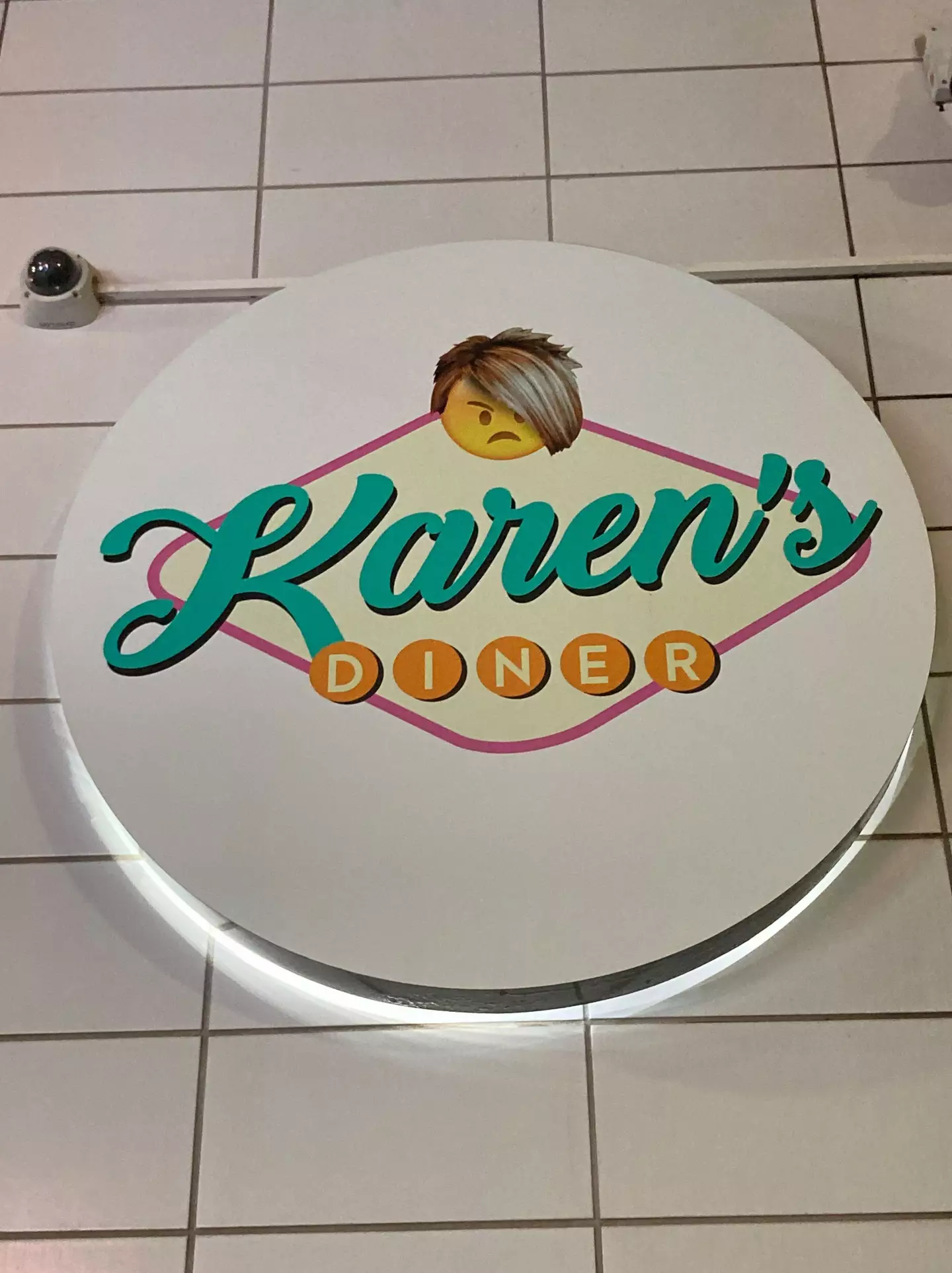 Karen's Diner reminds customers it's still a 'functioning restaurant' and so OHS rules apply.