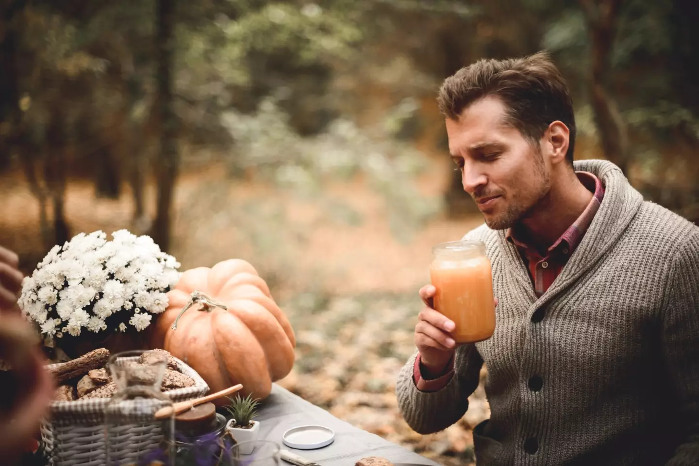 Just a dude enjoying some non-magical pumpkin juice.