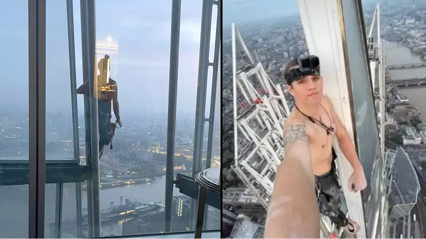 Man who climbed The Shard barefoot stuns couple staying on the 40th floor