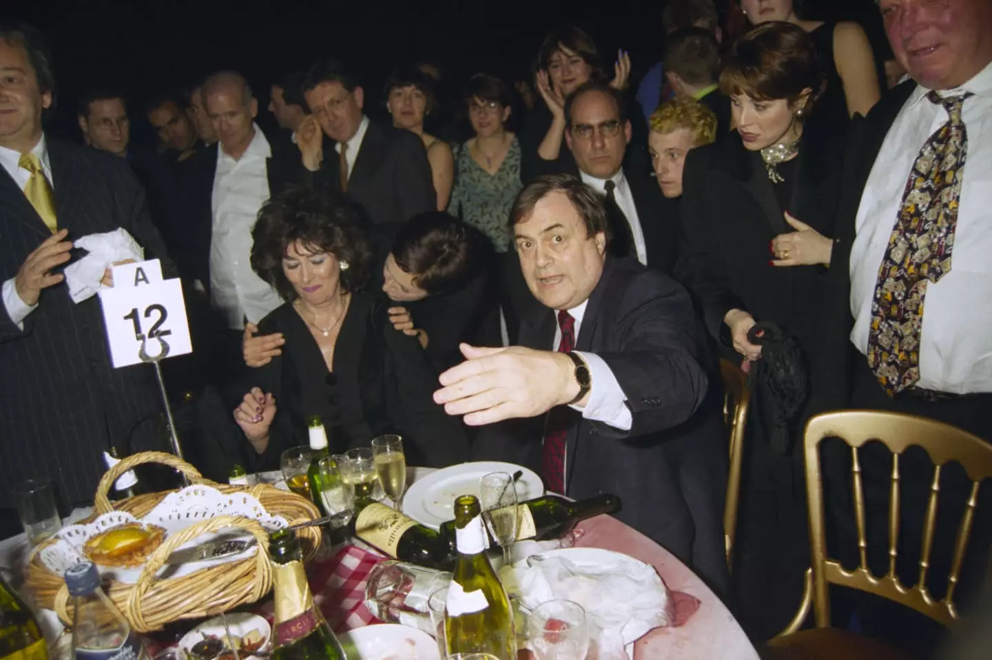 The deputy PM and his wife were doused with water (Dave Benett/Hulton Archive/Getty Images)