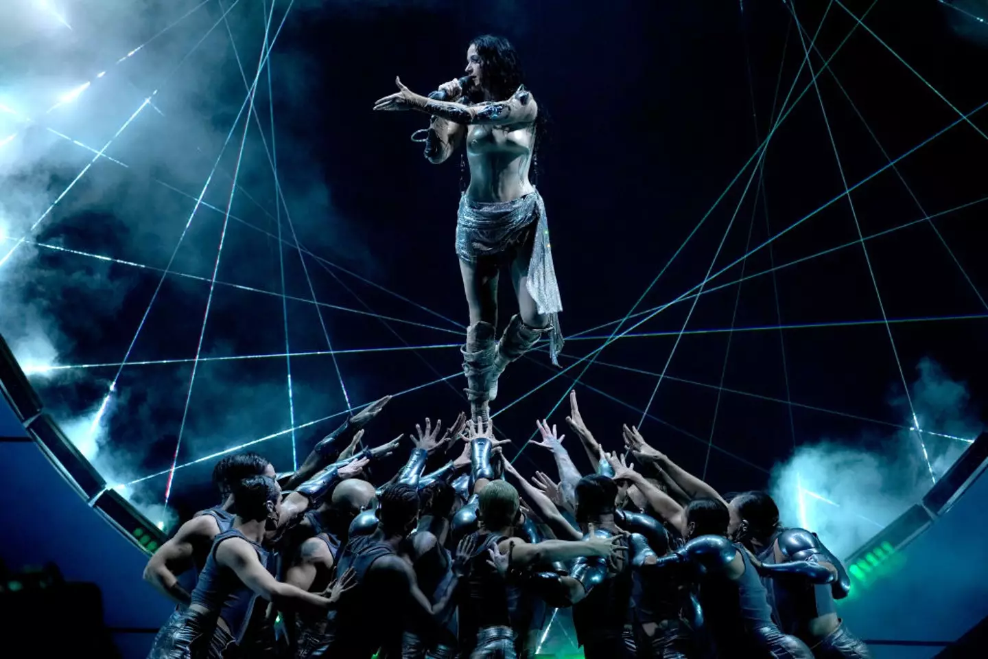Perry took to the VMA stage last night (Manny Carabel/Getty Images for MTV)