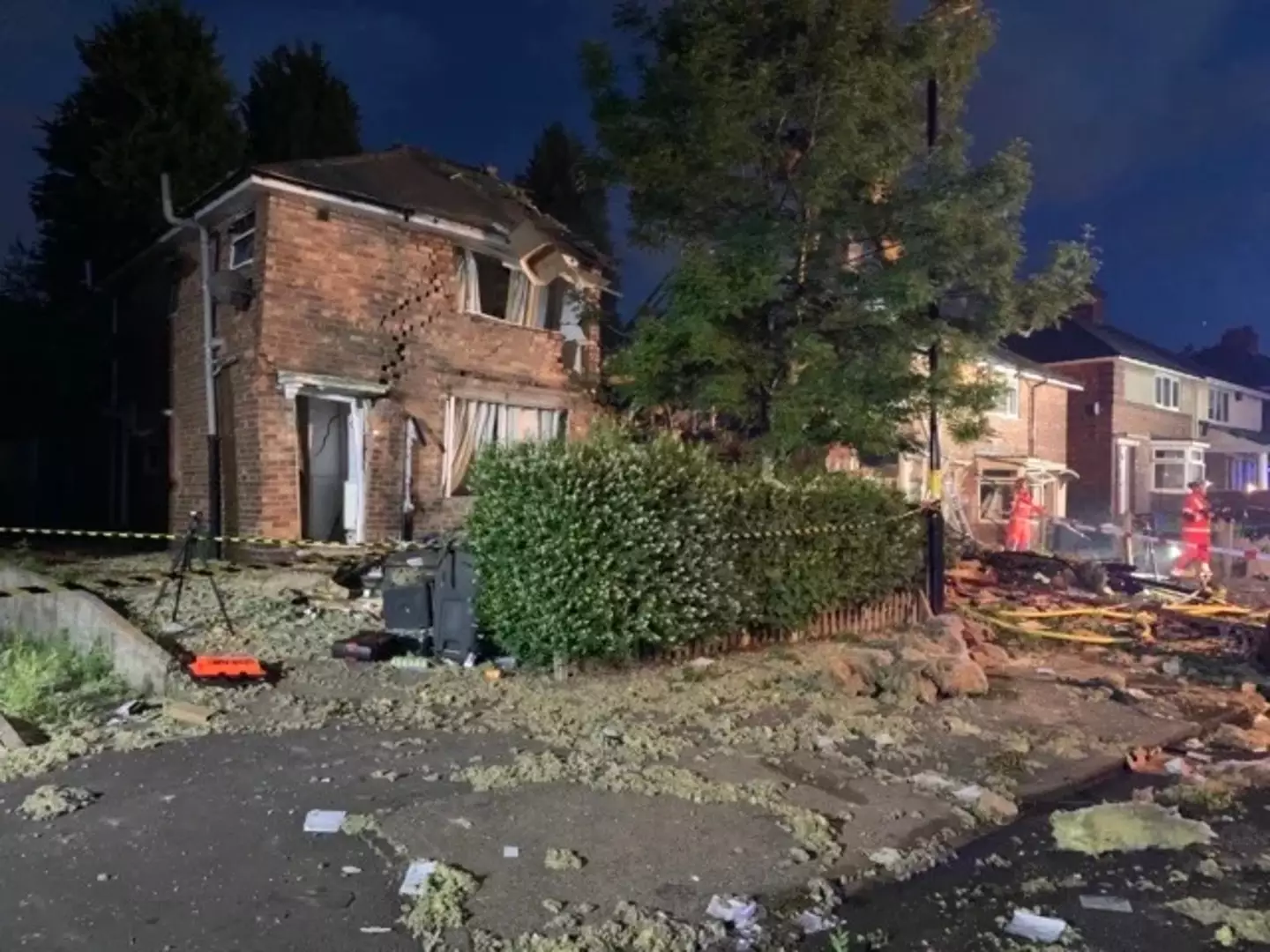 Neighbours were able to rescue one man from the rubble, though a woman has sadly died.