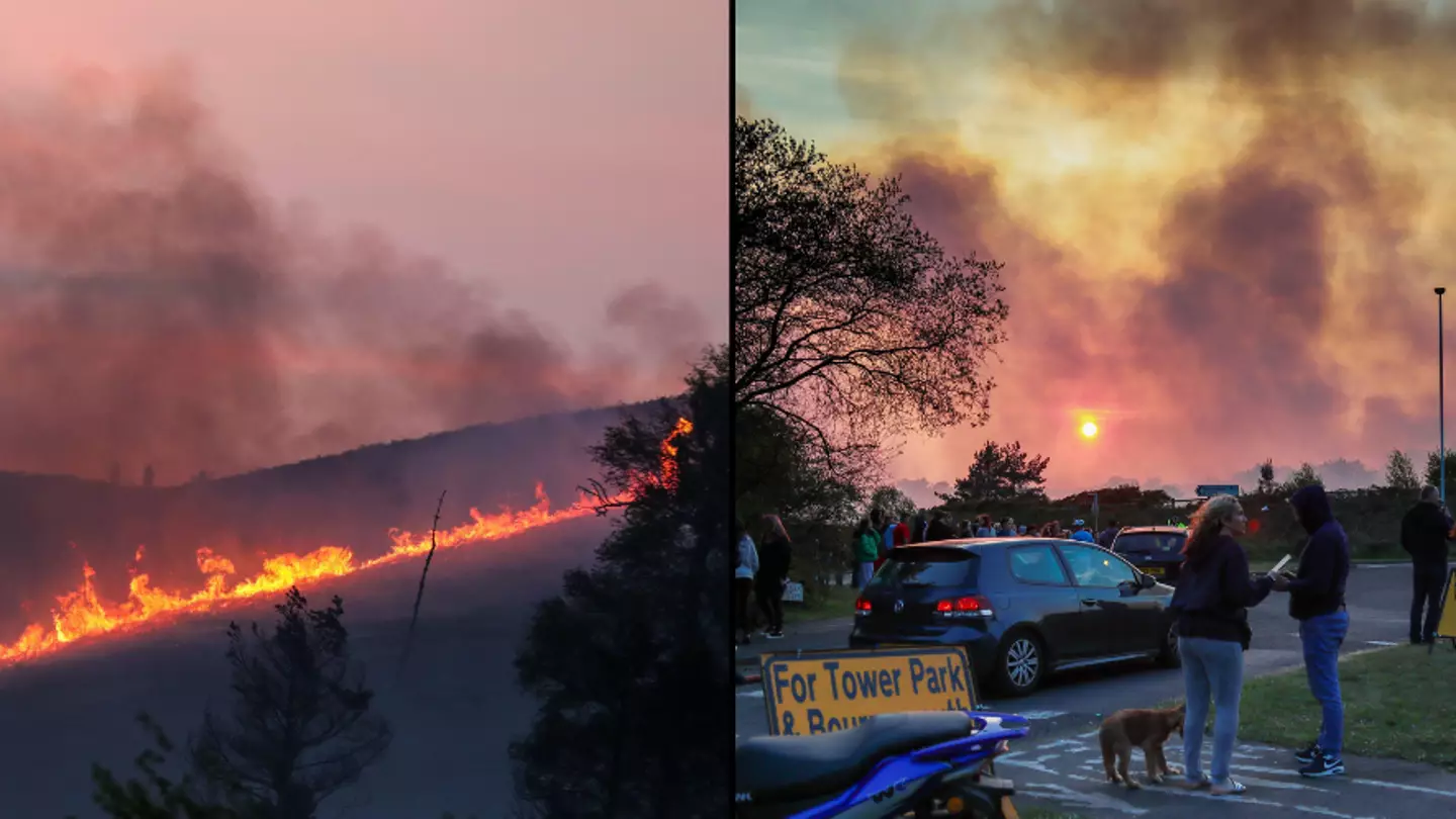 Residents Evacuated As Huge Fires Rage Across UK Hillside