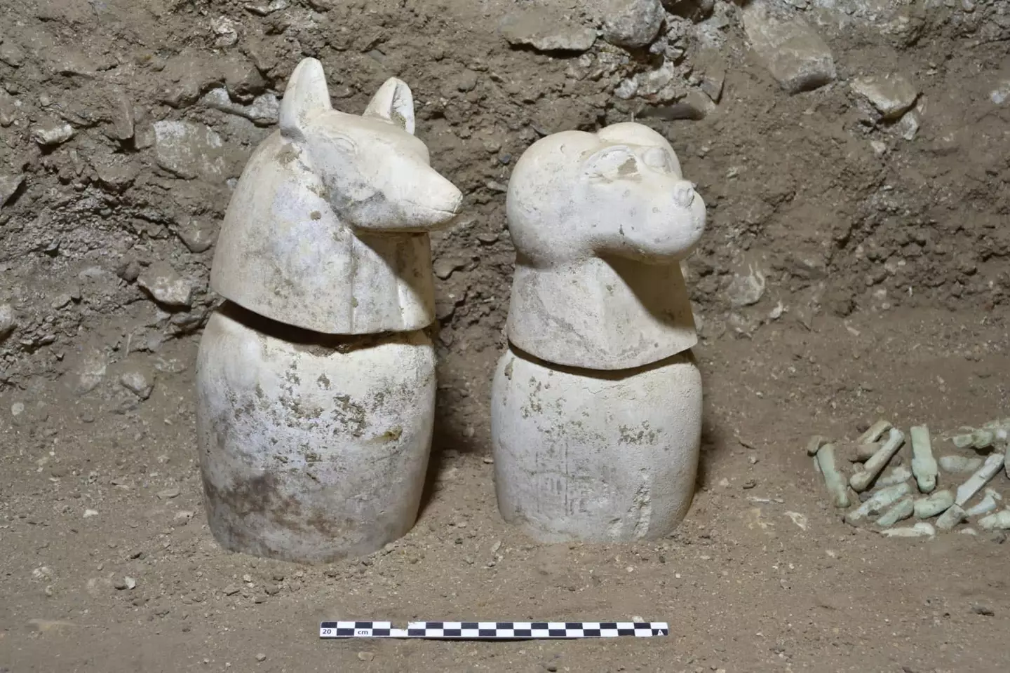 A number of artifacts were found inside a 2,500-year-old tomb near Ramesseum Temple (Facebook/Ministry of Tourism and Antiquities)