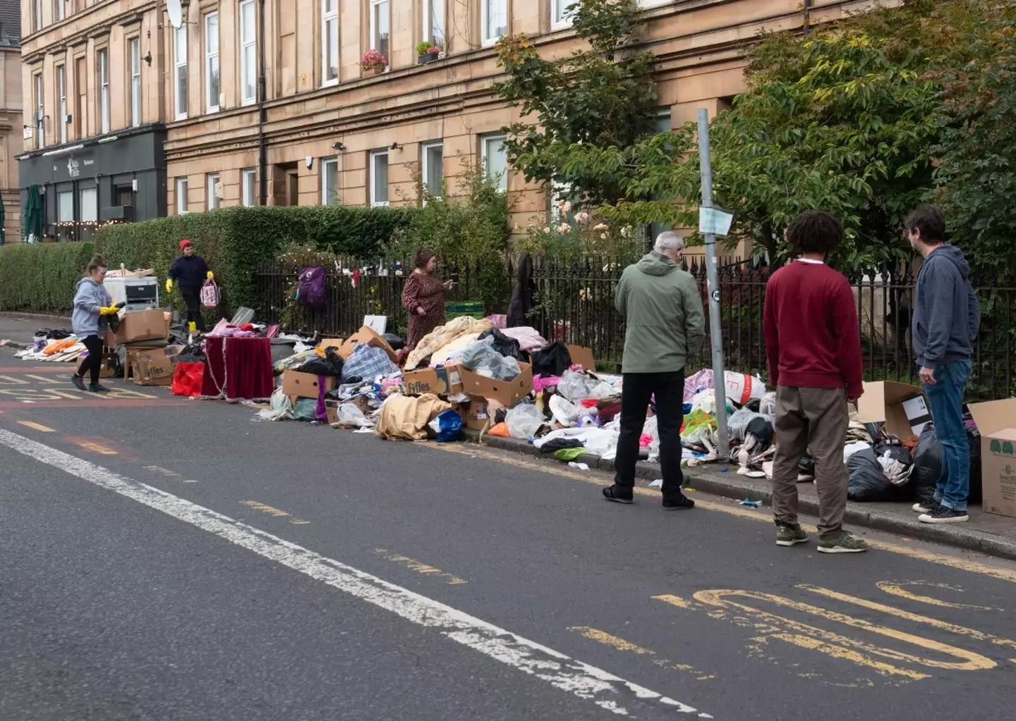 Her stuff was just left piled in the road.