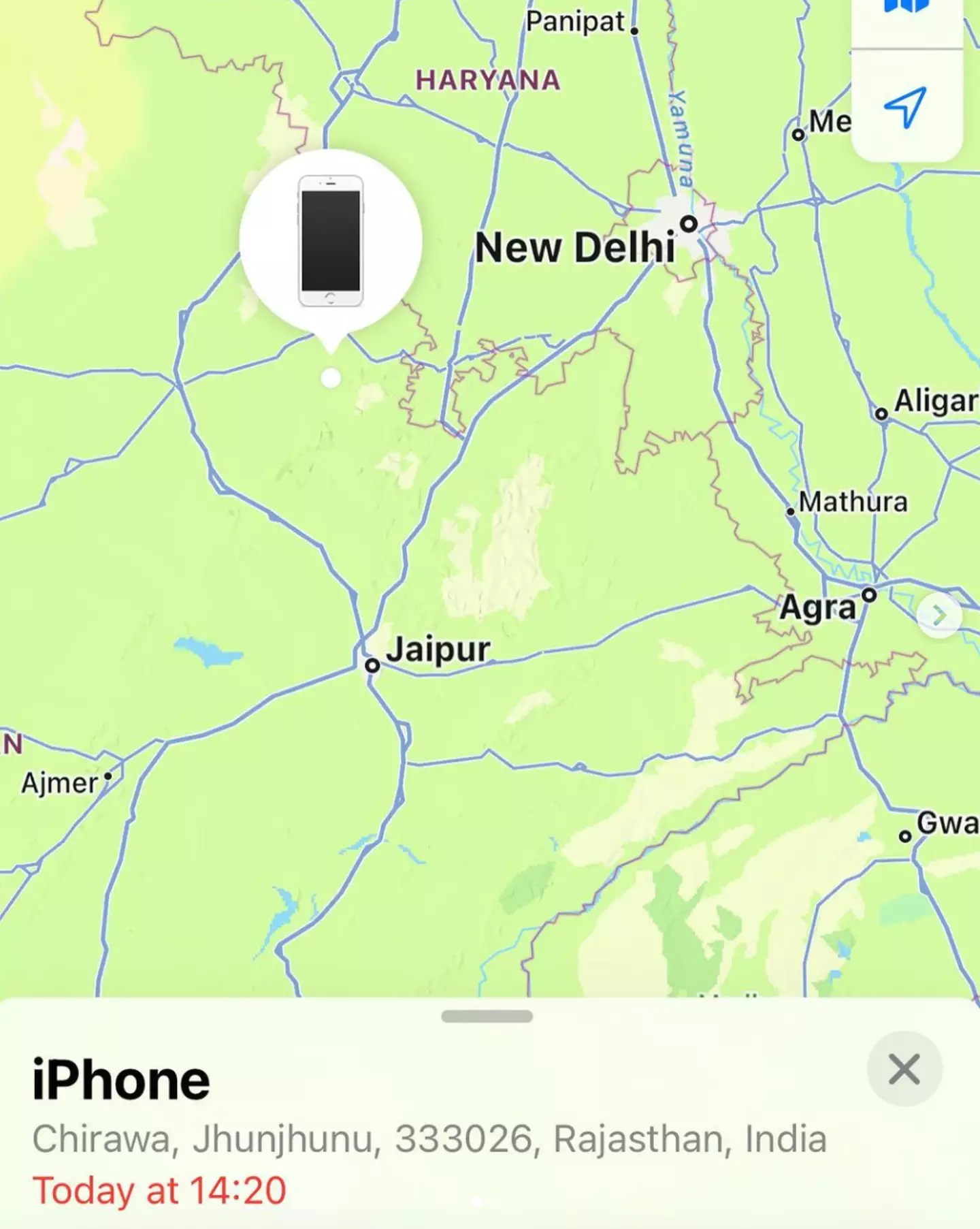 Manford's daughter's phone location appeared to be all the way in India.