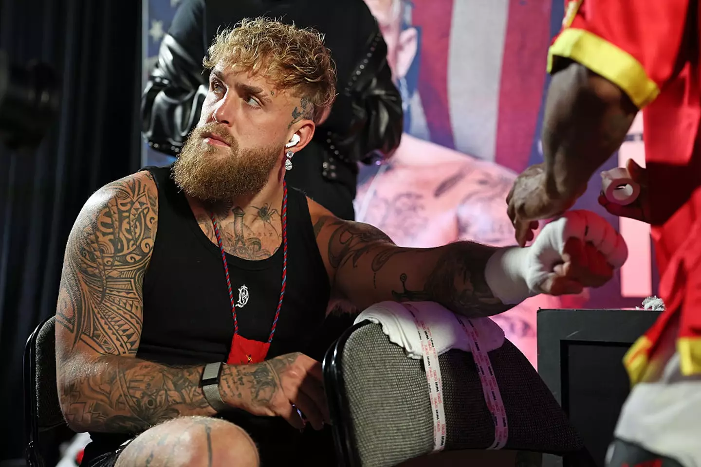 Paul is warming up for his fight right now (Megan Briggs/Getty Images for Netflix)
