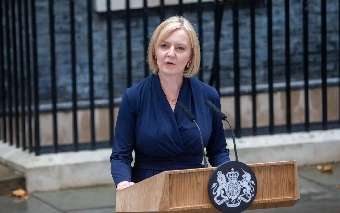 Liz Truss speaks outside 10 Downing Street as the new Prime Minister of the UK.