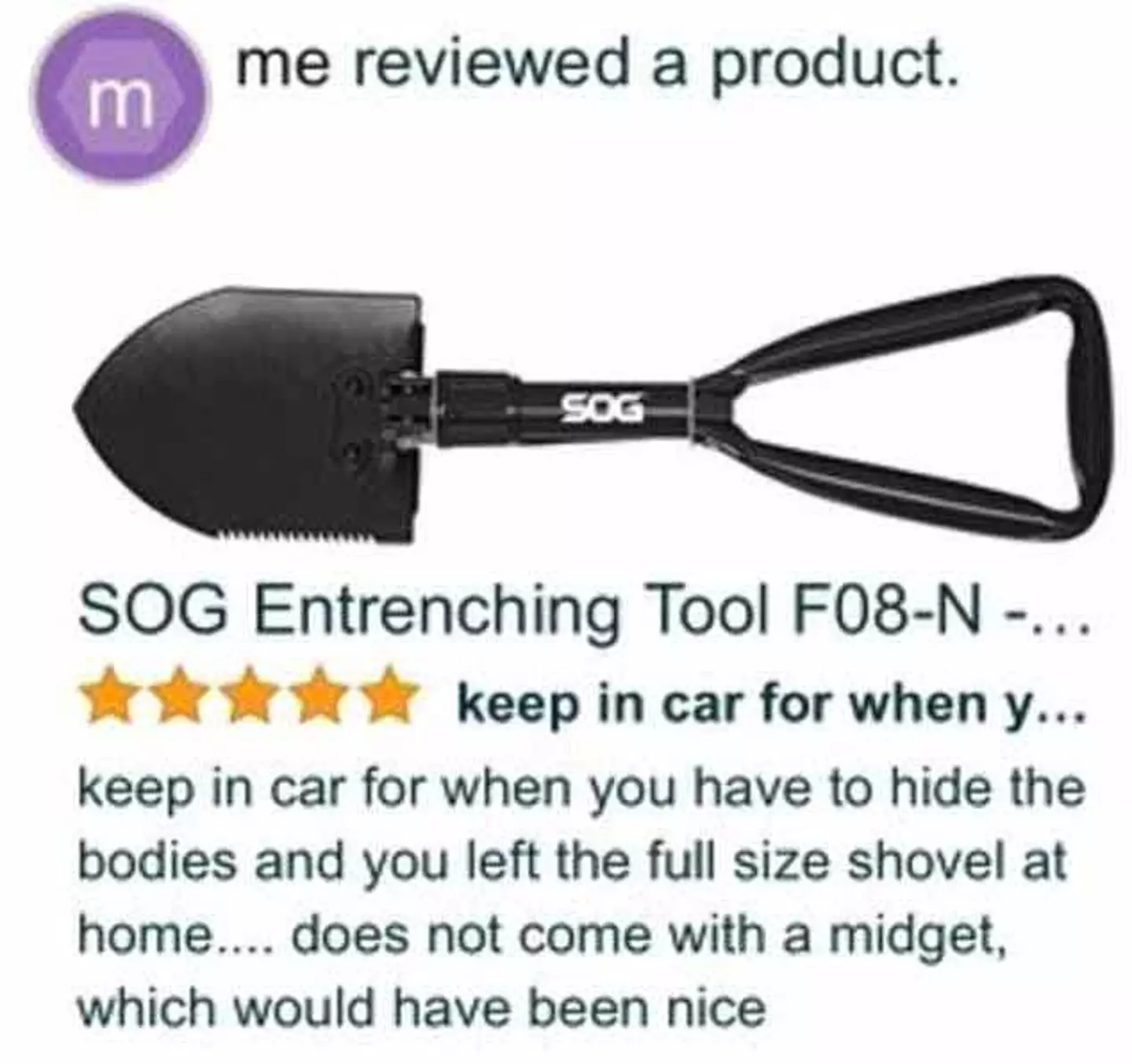One of his many bizarre reviews